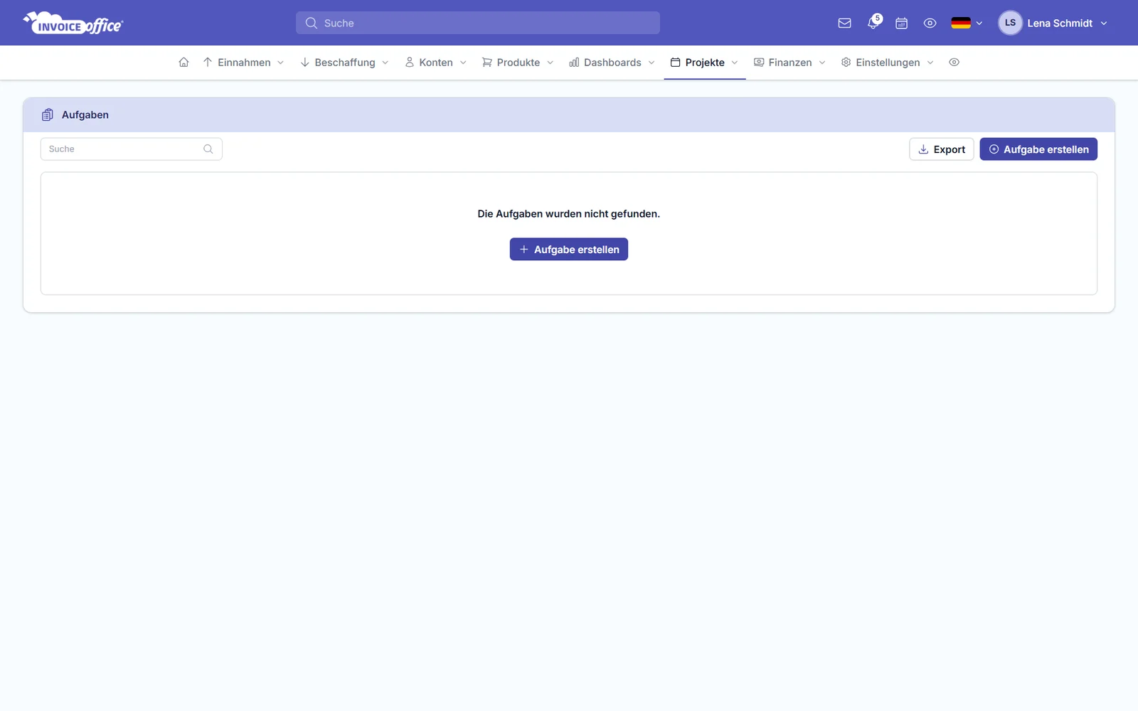 Aufgabenliste in Invoice Office