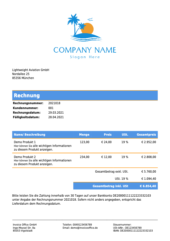 Rechnung Invoice Office GmbH (2021018)